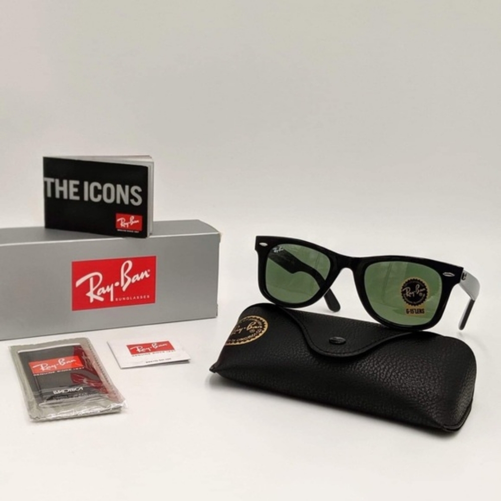 LIKE NEW RayBan Wayfarer RB2140 Black Ray ban sunglasses - Picture 3 of 16